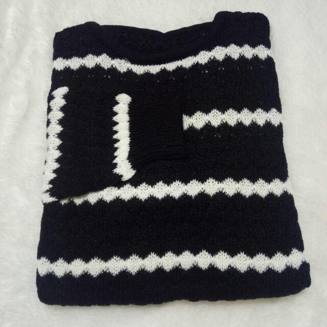 Atasan wanita Baju Rajut ZIGGY TRIBAL - Sweater Stripe ZIGGY SALUR TEBAL-HITAM