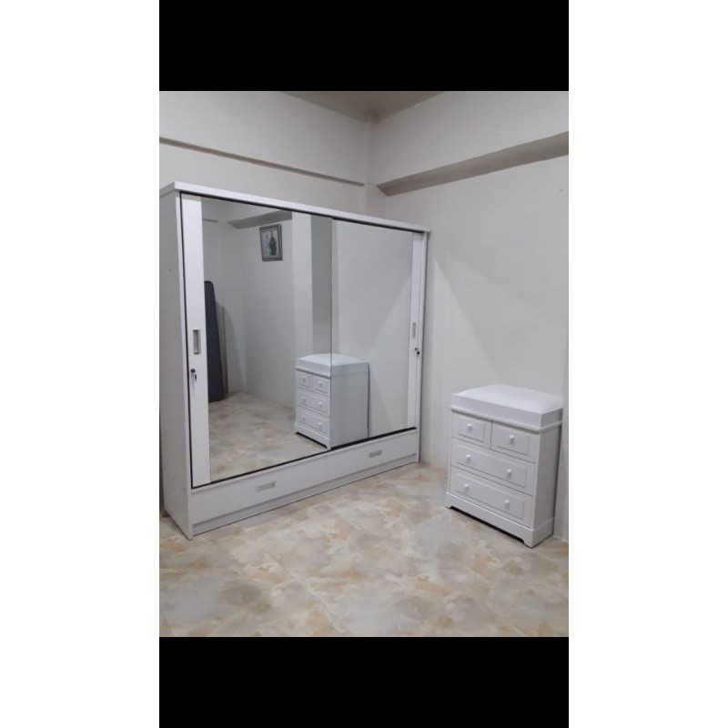 LEMARI PAKAIAN SLIDING/LEMARI PAKAIAN SLIDING FULL CERMIN/LEMARI PAKAIAN MINIMALIS/LEMARI BAJU GESER