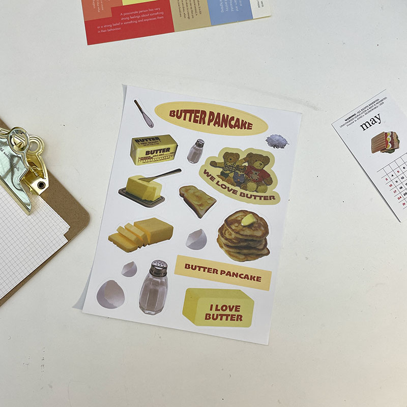 Ins wind cow sticker milk yellow bear hand account decoration collage material DIY album mobile phone case sticker
