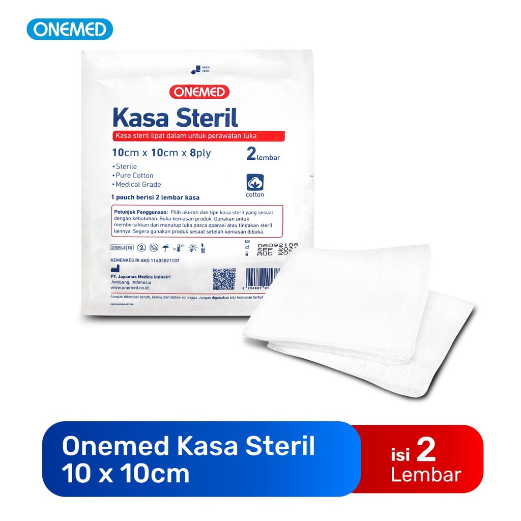 Kasa Steril 10 x 10 cm OneMed 8 ply Isi 2 Lembar