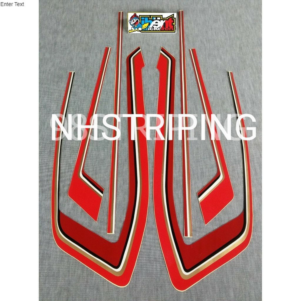 STRIPING HONDA GL PRO PLATINA MERAH TAHUN 1983 STRIPING LIS STANDAR ORI