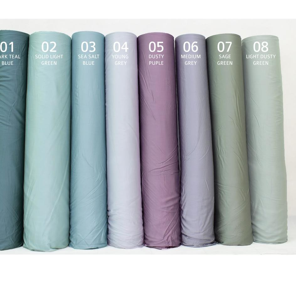❀ KAIN TENCEL POLOS WARNA-WARNI SUTRA ORGANIK SUTERA 60S LEBAR 250 CM PREMIUM METERAN KAIN SPREI ❃