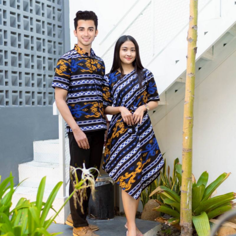 COUPLE DRESS LANCIP MODERN BATIK KANTOR BAJU BATIK KONDANGAN QUEENBUTIK