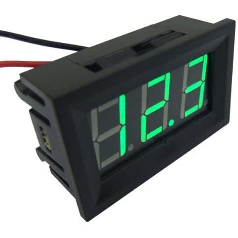 Voltmeter DC Volt Meter Digital 2 Kabel 0.36 Inci DC Hijau Green