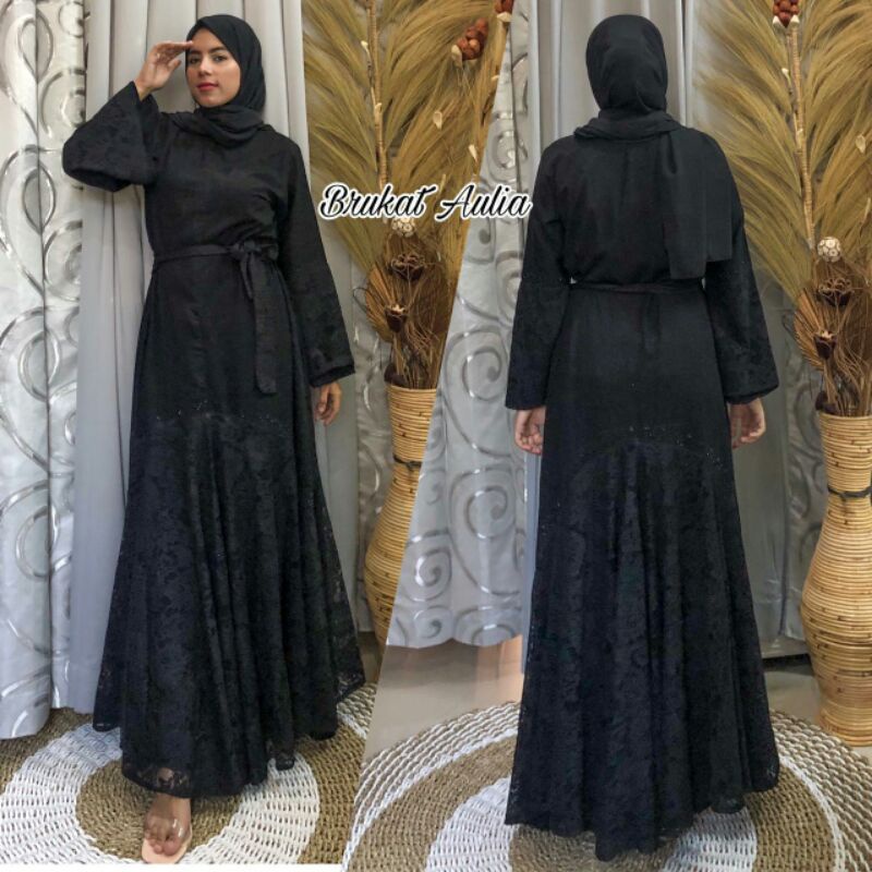 Abaya Brukat Aulia Turki By Hans Grosir Abaya Bangil