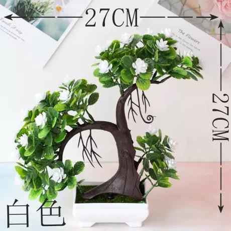 COD BUNGA PLASTIK BUNGA PAJANGAN IMITASI BUNGA ARTIFISIAL BUNGA BONSAI  TANAMAN HIAS PLASTIK BP8811-PUTIH