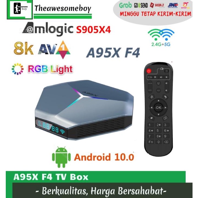 A95X F4 TV Box 8K Android 10 Amlogic S905X4 4GB RAM 32GB 64GB ROM AV1