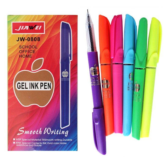 

KMTA-307 Gel Pen Pena Jel Pulpen Hadiah Promosi 0.5MM Tipis Apple 0808 12 Pcs