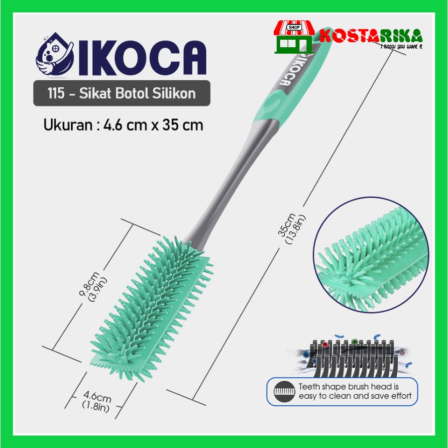 Sikat Botol Silikon Bottle Brush Pembersih Gelas Tumbler IKOCA IKO 115 46x35 cm