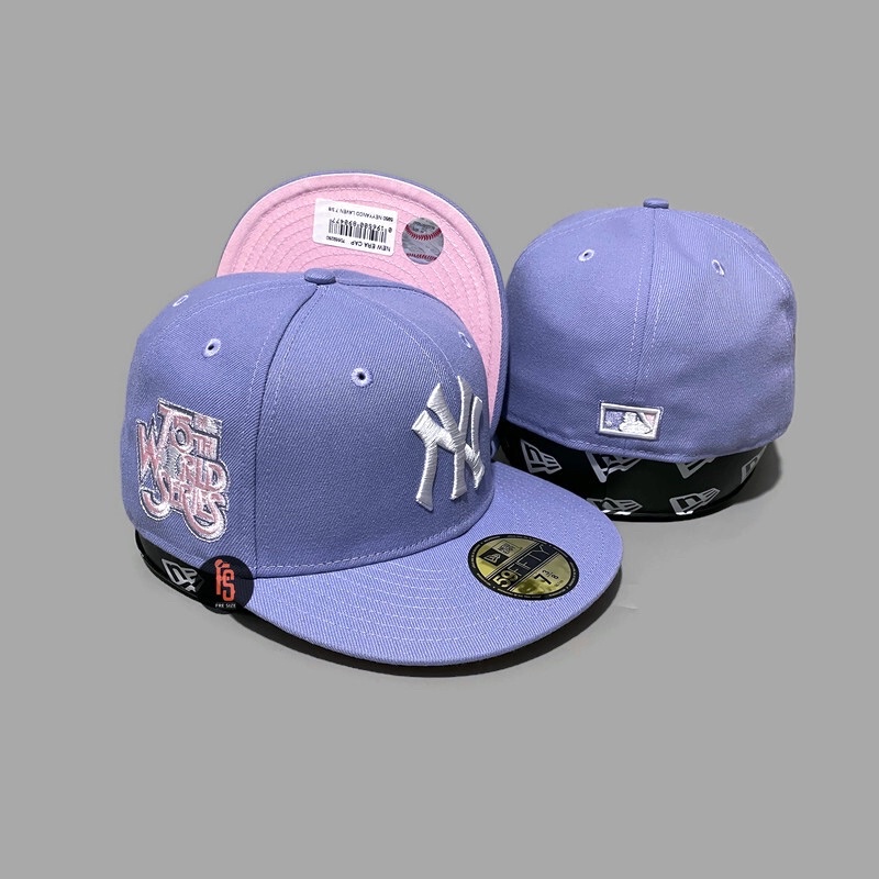 TOPI NEW ERA ORIGINAL 5950 WS 75TH NEW YORK YANKEES LAVENDER WHITE UV PINK