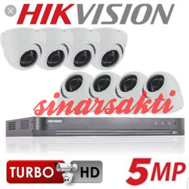 PAKET CCTV HIKVISION 8CH 5MP HARDISK 1TB 100M KABEL ( KOMPLIT TGGL PASANG ) ORIGINAL