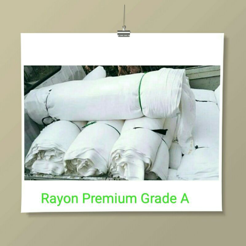 KAIN RAYON | MORI RAYON SANTUNG Putih Polos Kualitas Premium
