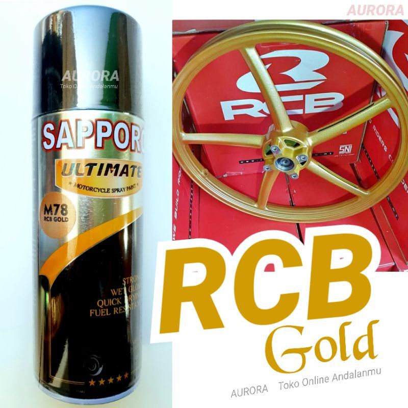 Cat Pilok RCB Gold Sapporo Ultimate M78 Emas Velk RCB Gold | Felek Velk RCB Aksesoris Mobil