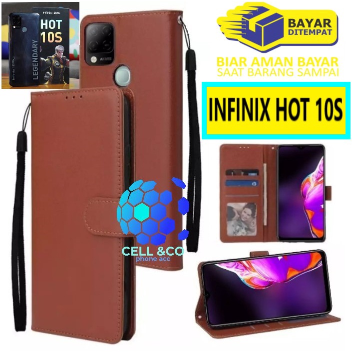 Flip cover INFINIX HOT 10S Flip case buka tutup kesing hp casing flip case Premium leather wallet