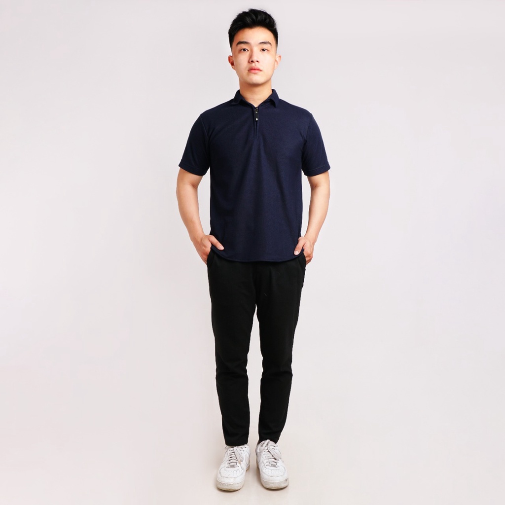 Kaos Kerah Polo Shirt Pria Polos Lengan Pendek Original Broguy - Navy