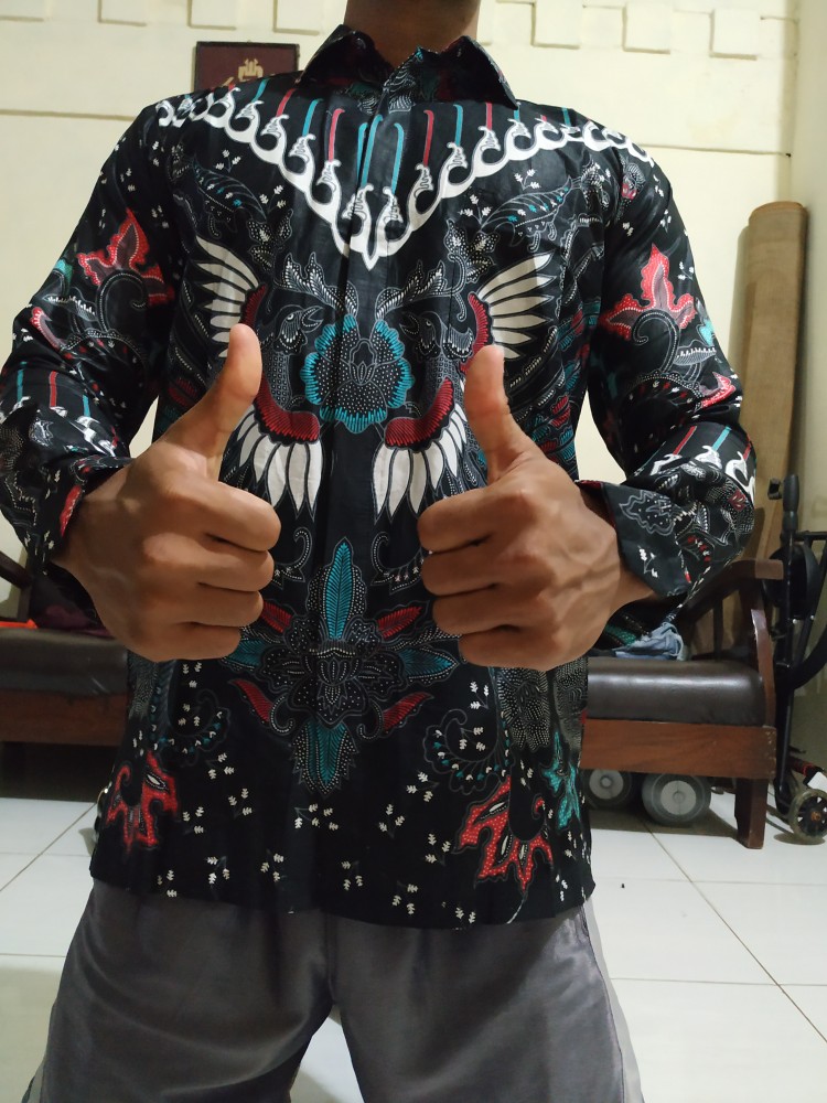 Kemeja Batik Pria Lengan Panjang M L Xl Xxl