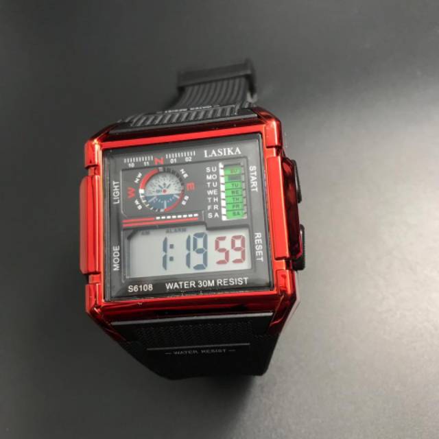 Jam tangan digital segi Sporty water Resist merk Lasika