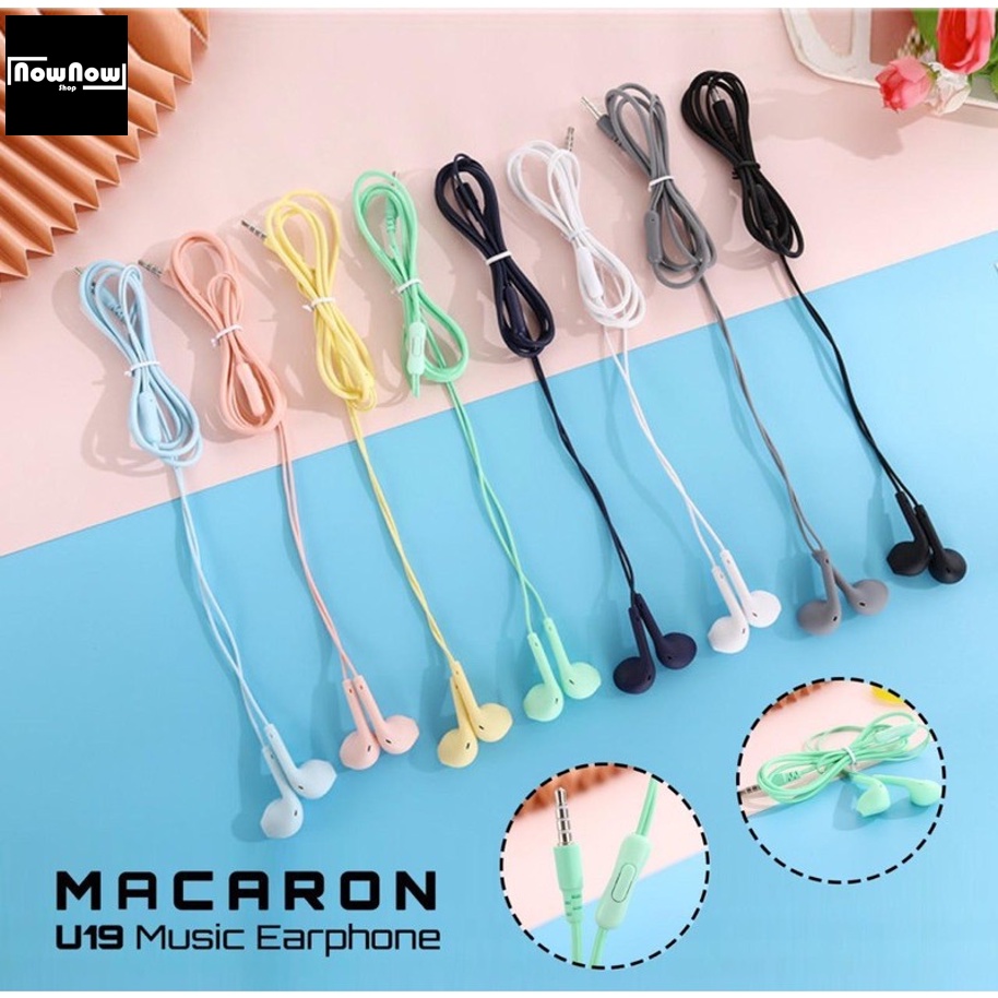 Headset Handsfree Macaron / Earphone Macaroon Matte Color Pastel Colorful Hifi Extra Bass Stereo In-Ear Headphones HP