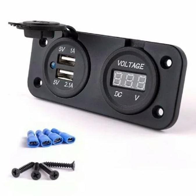 Charger Motor Dual Usb Voltmeter Waterproof / Voltmeter Cas Hp Nmax