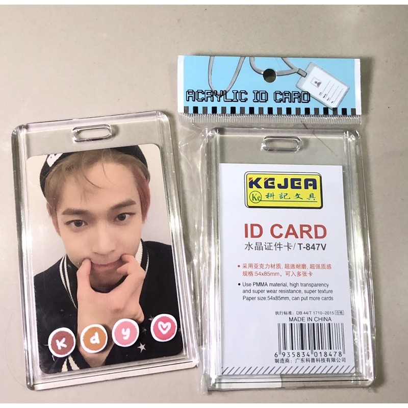 acrylic id card photocard holder kejea bantex