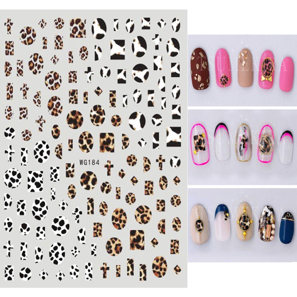 AUGUSTINA Agustina Leopard Stiker Kuku Sexy Lem Belakang Self Adhesive DIY Nail Art Dekorasi