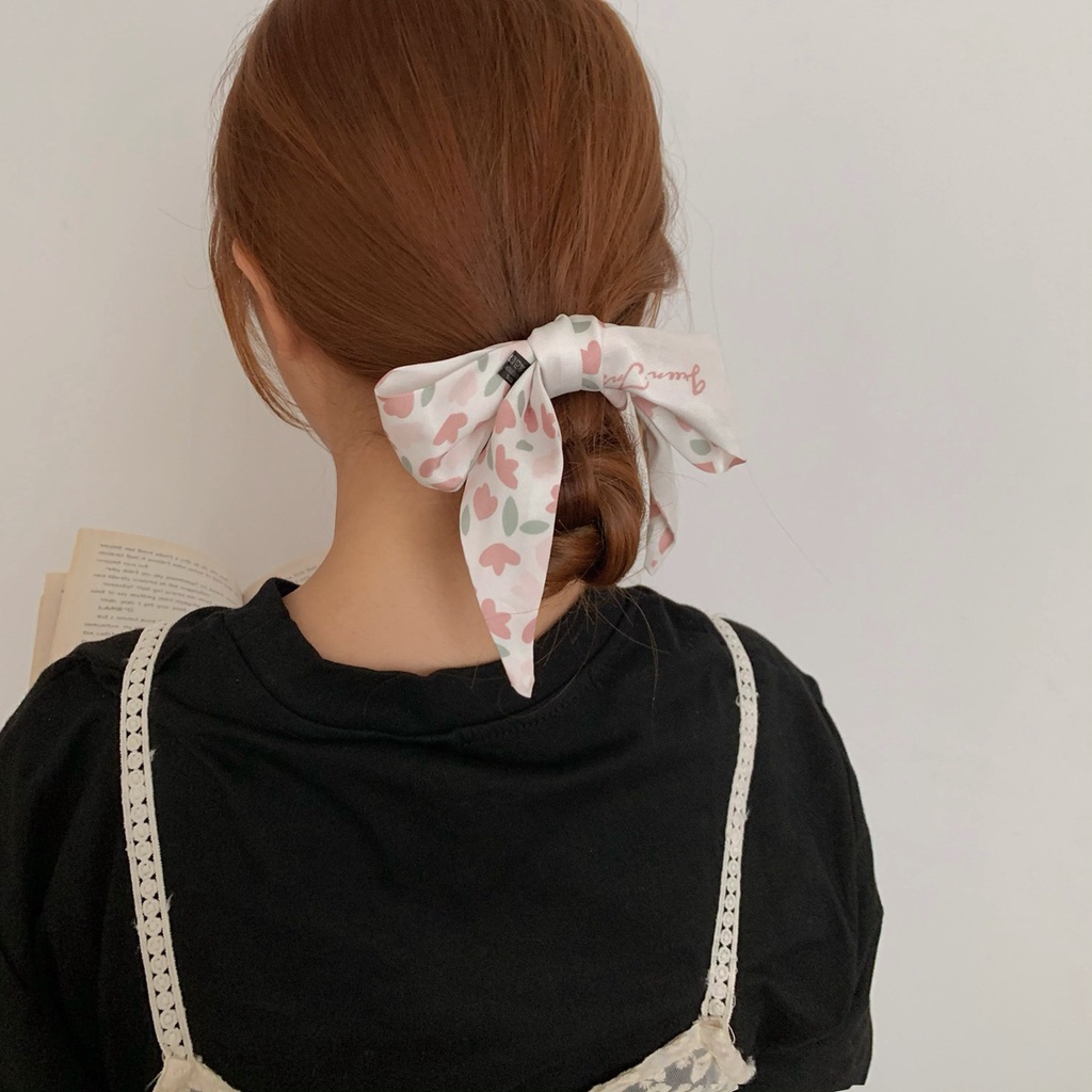 KOREAN TWILLY MOTIF BUNGA SILK SATIN SCARF BAG SHAWL RIBBON STYLE BASIC FLOWER SOFT PASTEL HAIR NECK/ PITA SYAL TAS KOREA RAMBUT LEHER TANGAN WANITA MODEL DESAIN VINTAGE RETRO SATIN MATERIAL MINI FASHION BANDANA KATUN SUTRA DASI POLOS SELENDANG