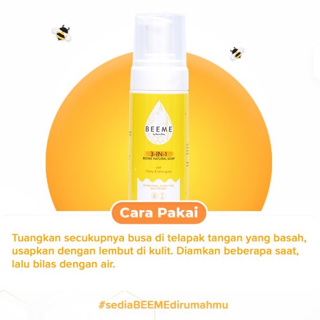 Beeme Natural Soap 3 in 1 with Honey &amp; Lemongrass | SKINCARE IBU DAN ANAK | Mom and Baby Cream