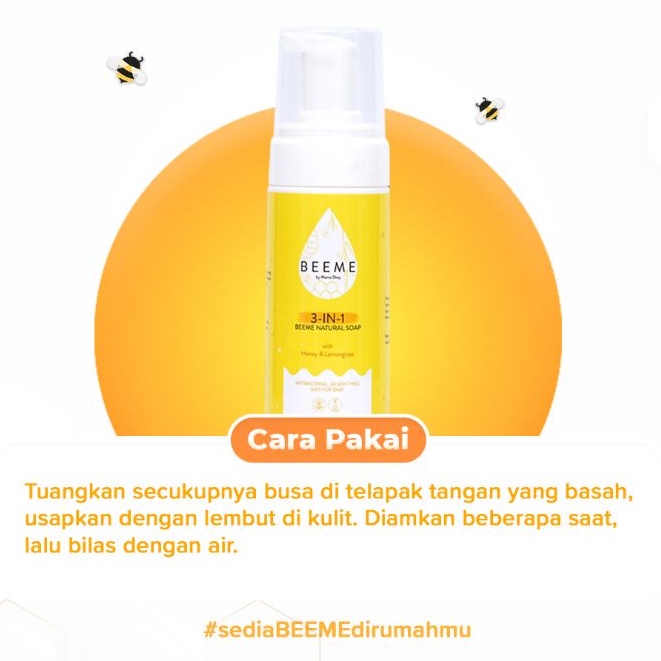 Beeme Natural Soap 3 in 1 with Honey &amp; Lemongrass | SKINCARE IBU DAN ANAK | Mom and Baby Cream