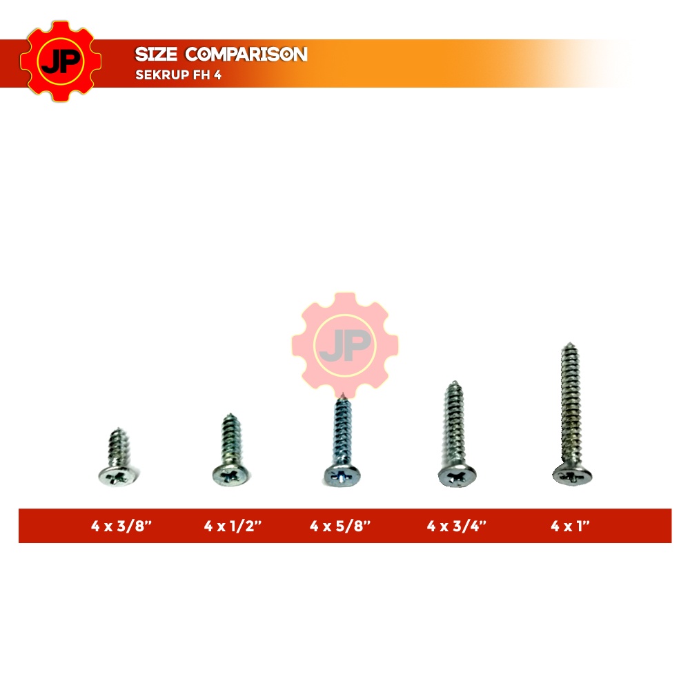 SEKRUP FH 4 x 3/4 - SKRUP FH 4x3/4 BAUT TAPPING ISI 100 PCS