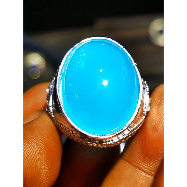 Batu akik bacan bluish green super jumbo