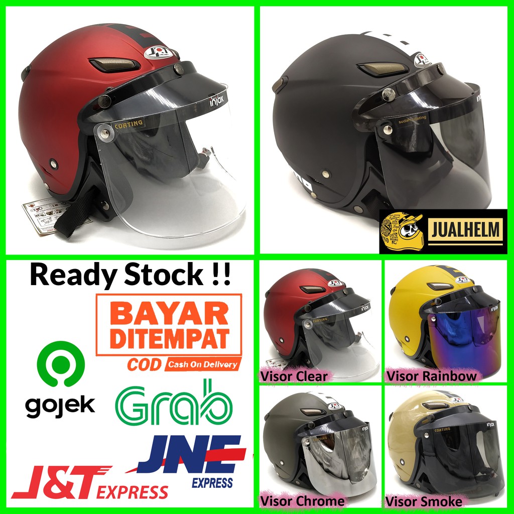 Helm JPN MOMO + Kaca Datar INJAK (Retro/Bogo/Klasik/Classic/Vespa)