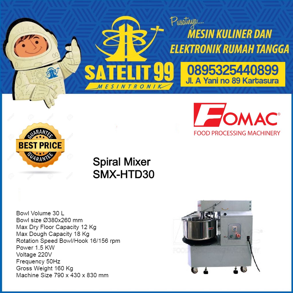 Spiral Mixer Fomac SMXHTD-30