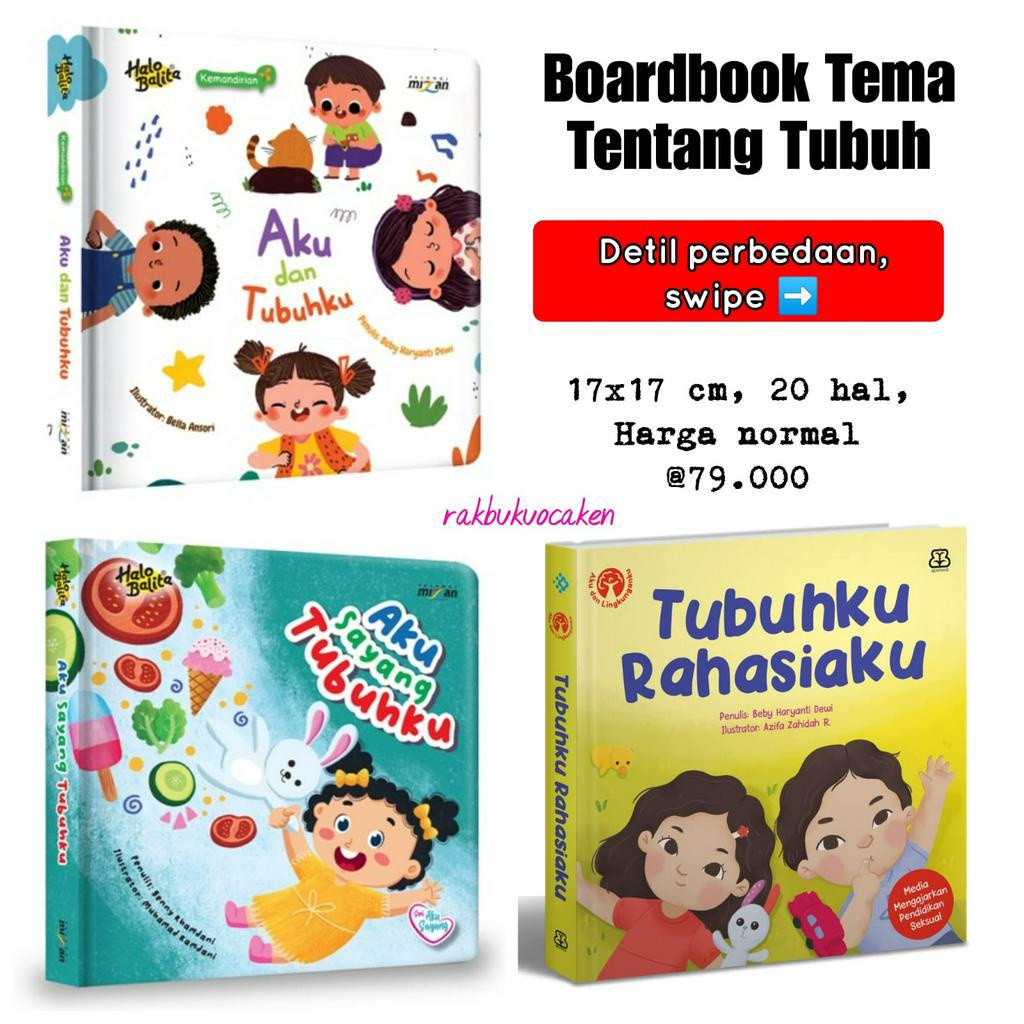 BOARDBOOK Tubuhku Rahasiaku/Aku dan Tubuhku/Aku Sayang Tubuhku. Buku Pengenalan Tubuh untuk Bayi Balita. Buku Pendidikan S3ks untuk Anak Balita Anak Usia Dini