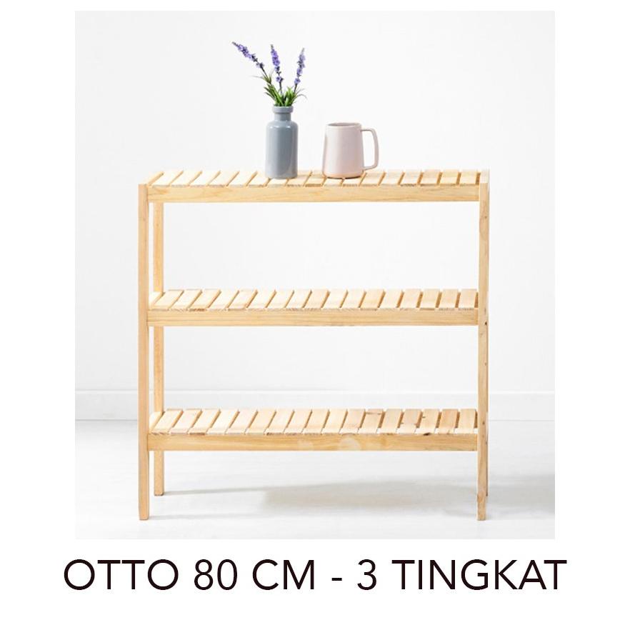 Up Space Otto Wooden Shelf 80 Cm / Rak Kayu / Rak Serbaguna / Rak Dapur / Rak Sepatu Kayu /Rak Taman