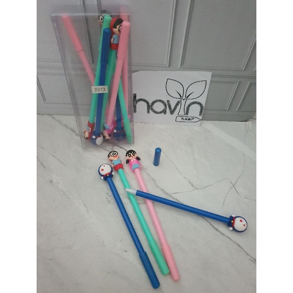 (12pc) pen gel DORAEMON/PULPEN GEL DORAEMON KUCING-3