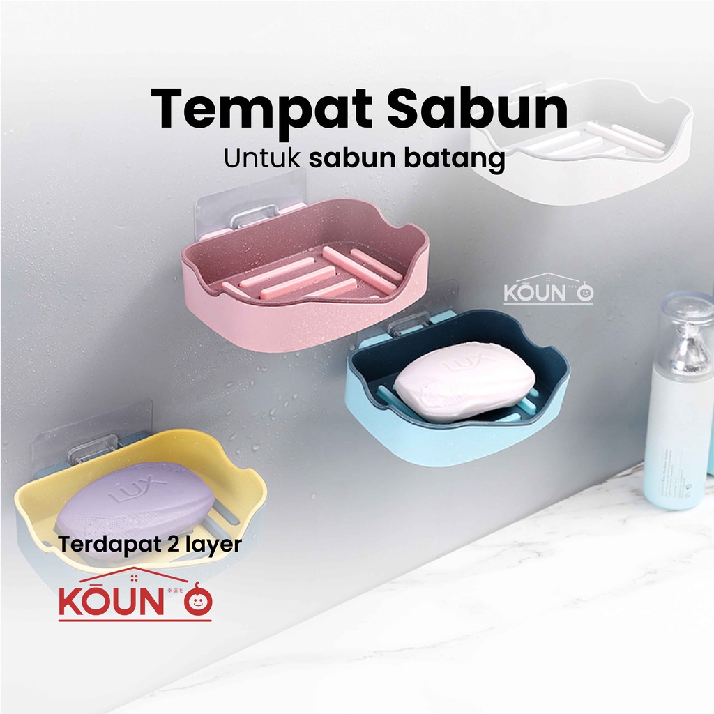 Tempat Sabun Batang Tempel Dinding Kamar Mandi Wadah Sabun Nempel Tembok Rak Sabun Toilet Kuat