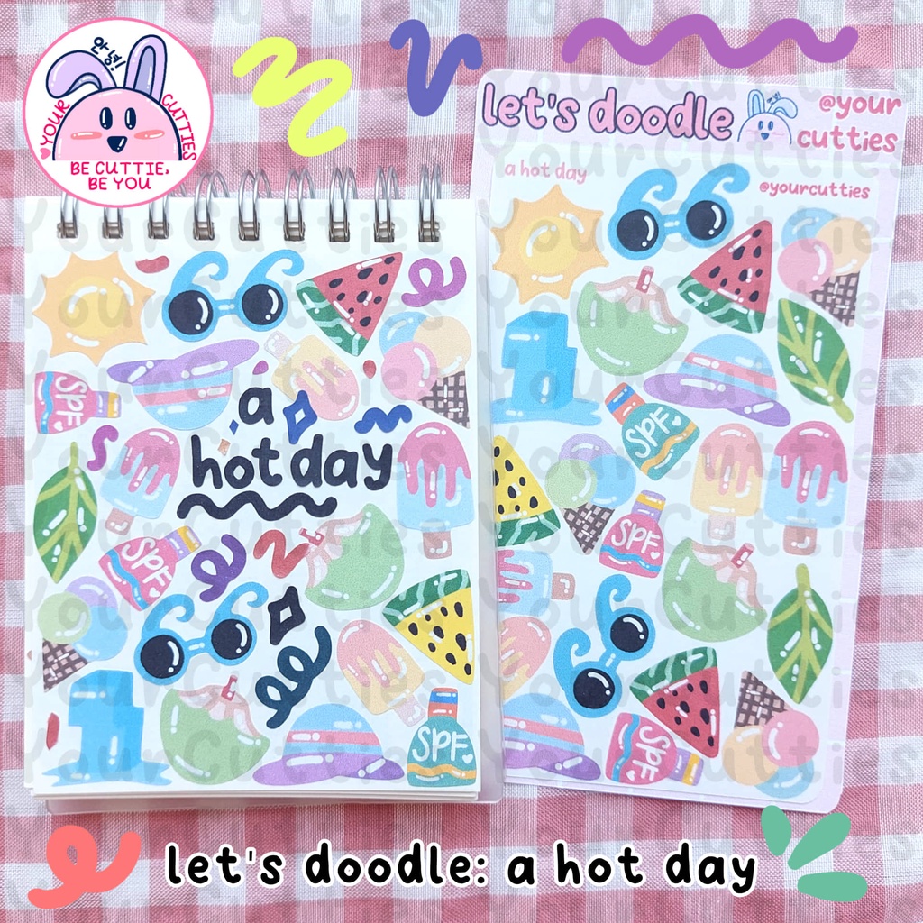 

[SHEET] STIKER JURNAL DOODLE A HOT DAY SUMMER AESTHETIC