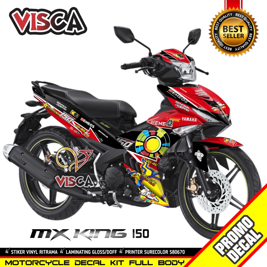 Decal Stiker Variasi MX King 150 Full Body Sticker MX King 150 Striping MX King Full Blok