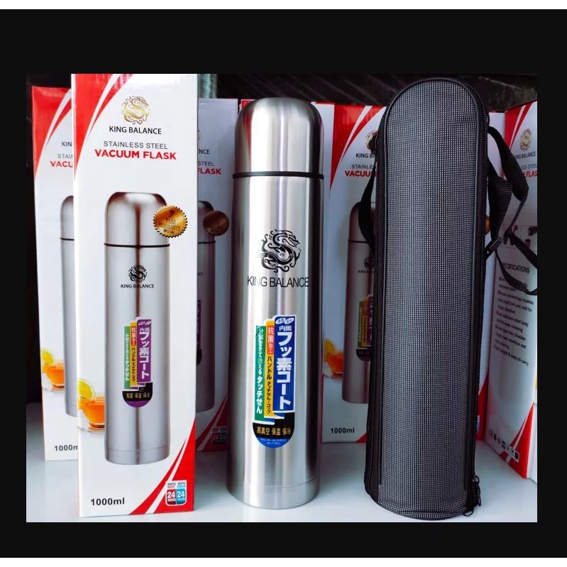 [DEASHOP] TERMOS AIR STAINLESS 1 LITER / 1000 ML PANAS - DINGIN / TERMOS KAPSUL BONUS SARUNG BOTOL