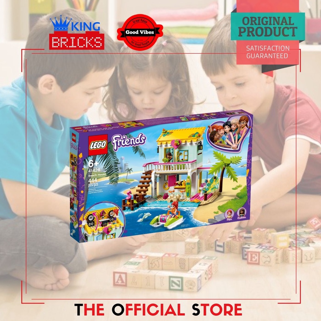 LEGO Original FRIENDS 41428 Beach House - Mainan Anak Perempuan Lego Rumah Lego Cewek Lego Pantai