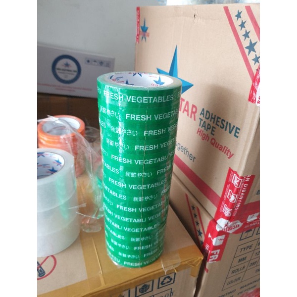 lakban Isolasi Hijau Fresh Vegetable Segel Sayur