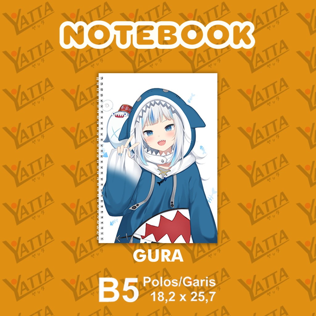 

Notebook Anime ukuran B5 18,2 cm x 25,7 cm Hololive ENG - Gura