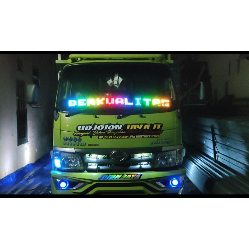 LAMPU LED STROBO KACA VARIASI TRUK,BUS,PICKUP,MODEL RUNNING TEKS 140CM 12-24V