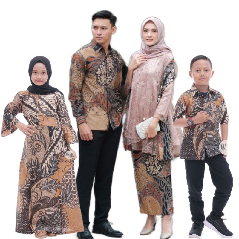 Batikcouple batik kebaya brukat batik keluarga anak cewek cowok kemeja pria lengan panjang