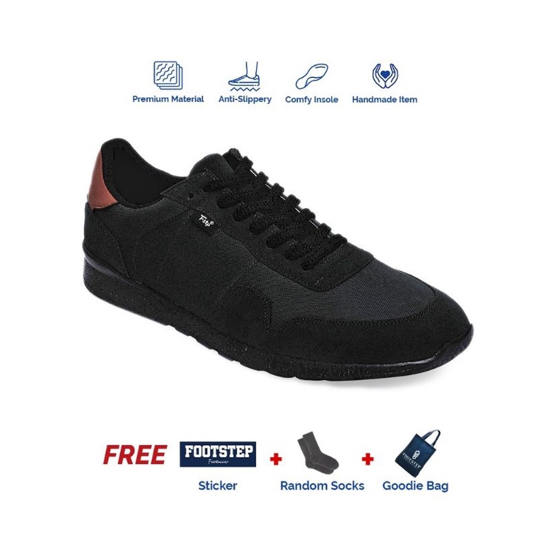 Sepatu sneakers Footstep Footwear Nordic Black