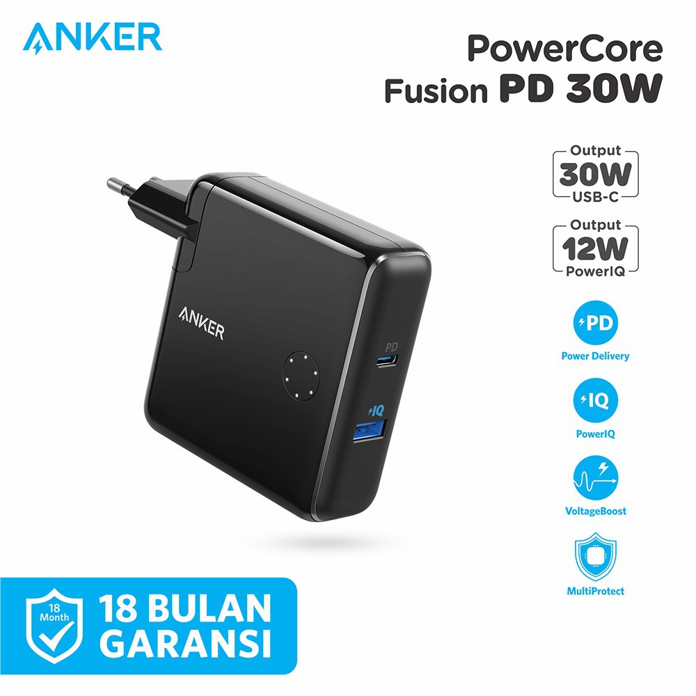 Powerbank Anker Powercore F   usion PD 30W - A1622 | Shopee