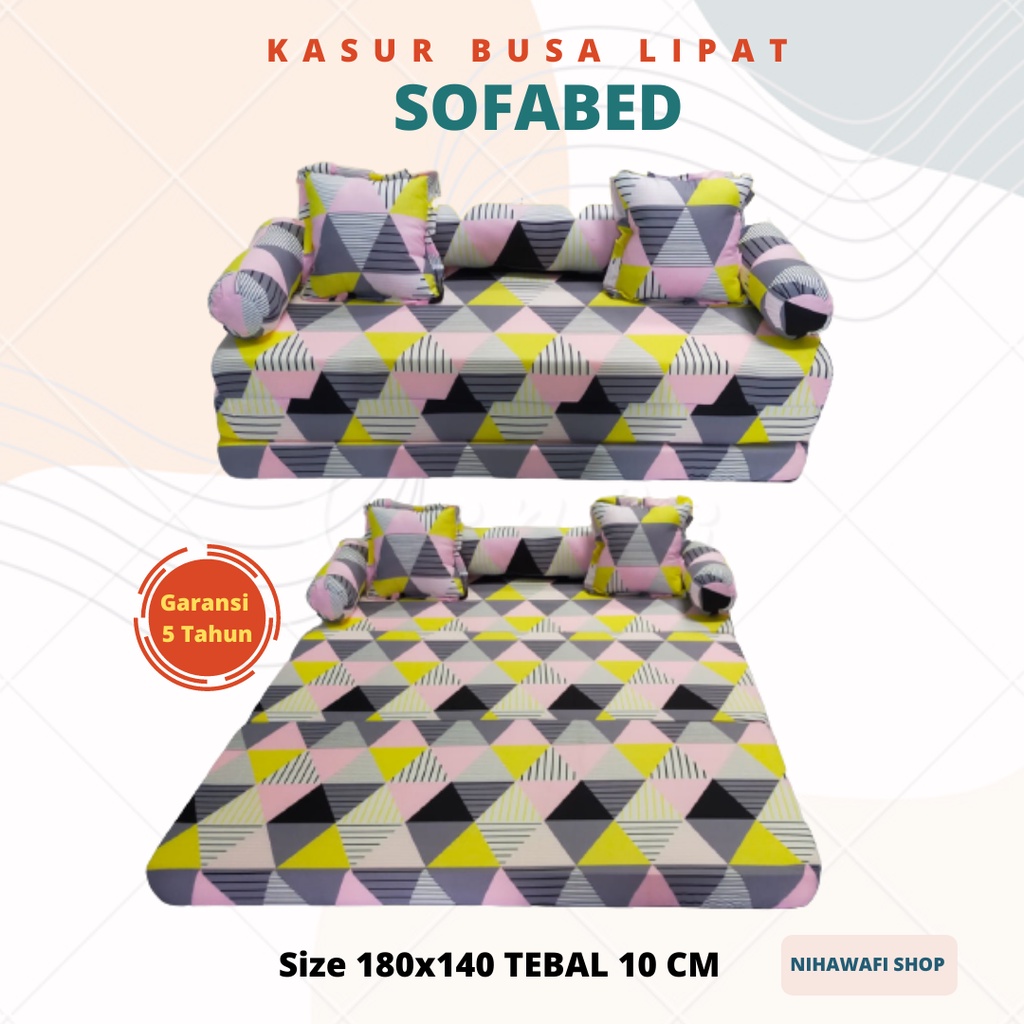 Sofabed Kasur Busa Lipat Sofa bed Kursi Tamu Minimalis Sofa Bet Ukuran 140x180x10