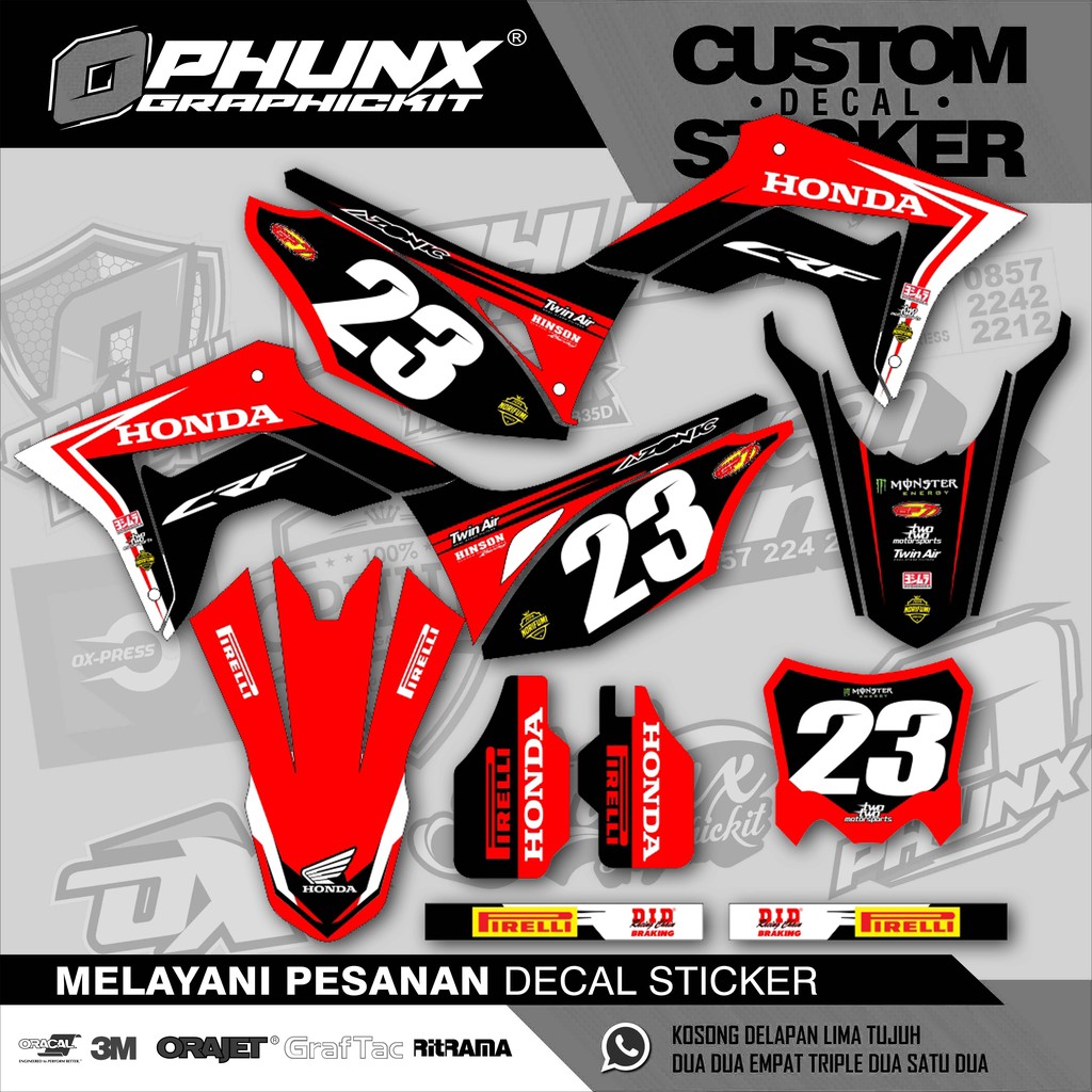 Sticker HONDA CRF 150 L Stiker Body Motor Custom No Motor Trail (9)