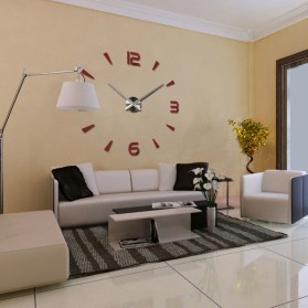 (MAINANKYU) Jam Dinding Besar DIY Giant Wall Clock Quartz Creative Design 80-130cm - Silver