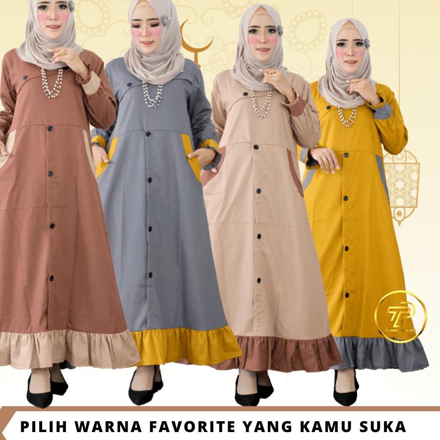 Termurah Baju Gamis Bahan Katun Toyobo Kombinasi 2 Warna Polos Muslim Wanita Terbaru 2021 Remaja P Shopee Indonesia